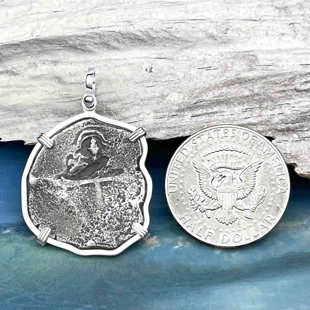 Concepcion Shipwreck 4 Reale Silver Piece of 8 Sterling Silver Pendant