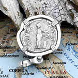 Roman Empire Silver Denarius Coin of Hadrian, the Builder 133 AD Sterling Silver Pendant