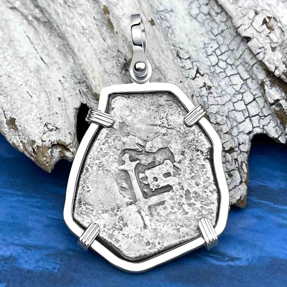 Joanna Shipwreck 4 Reale Cob &quot;Piece of 8&quot; Coin Sterling Silver Pendant