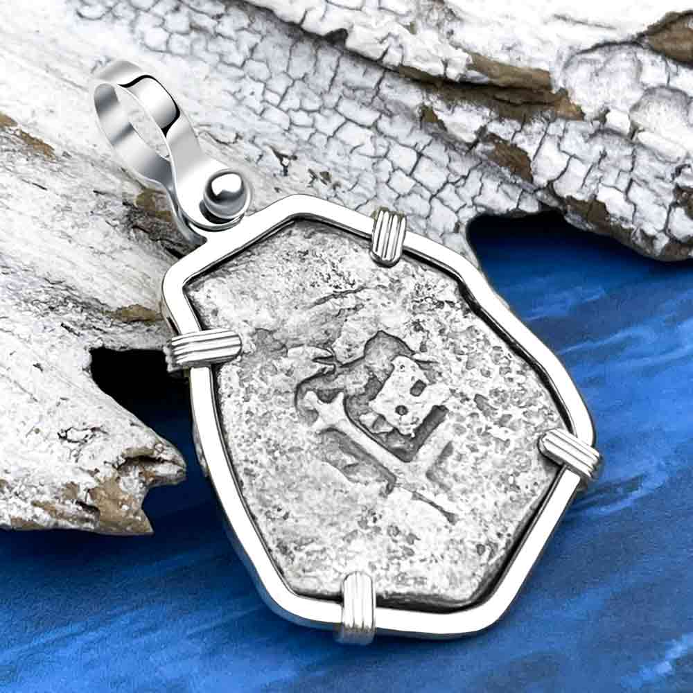 Joanna Shipwreck 4 Reale Cob &quot;Piece of 8&quot; Coin Sterling Silver Pendant