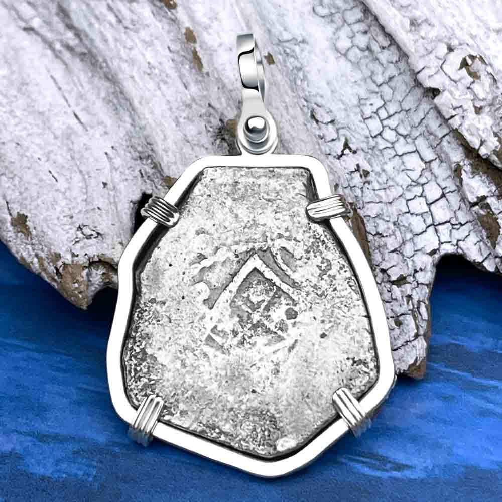 Joanna Shipwreck 4 Reale Cob &quot;Piece of 8&quot; Coin Sterling Silver Pendant