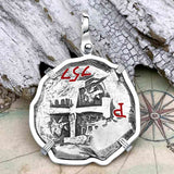 1757 Pirate Era Spanish 8 Reale "Piece of Eight" Sterling Silver Pendant 