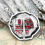 1757 Pirate Era Spanish 8 Reale "Piece of Eight" Sterling Silver Pendant 