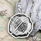 1757 Pirate Era Spanish 8 Reale "Piece of Eight" Sterling Silver Pendant 