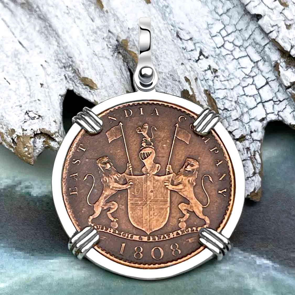 Admiral Gardner Shipwreck Ten Cash Coin Grade 1+ Sterling Silver Pendant