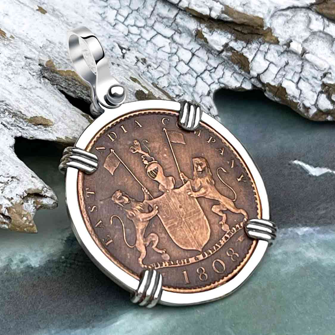 Admiral Gardner Shipwreck Ten Cash Coin Grade 1+ Sterling Silver Pendant