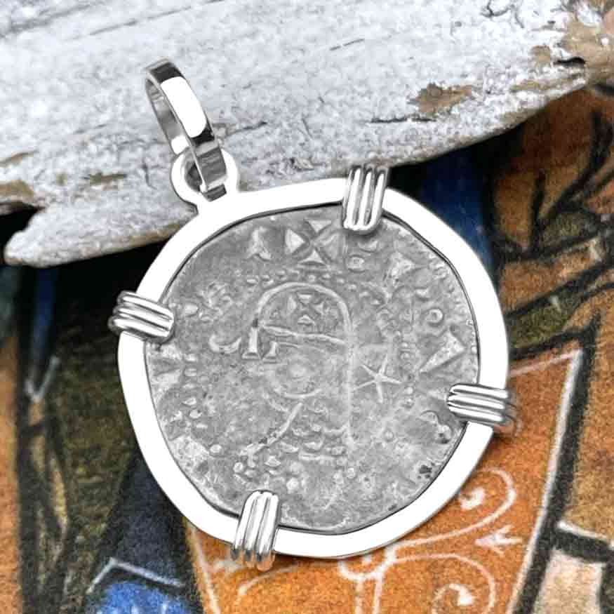 Templar Knights Era Antioch Crusader Medieval Silver Denier &quot;Helmet Head&quot; Coin of the Crusades Sterling Silver Pendant