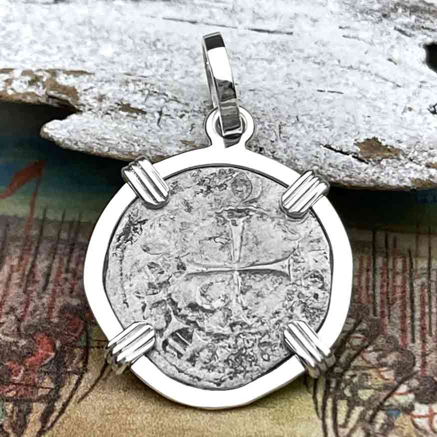 Templar Knights Era Antioch Crusader Medieval Silver Denier &quot;Helmet Head&quot; Coin of the Crusades Sterling Silver Pendant