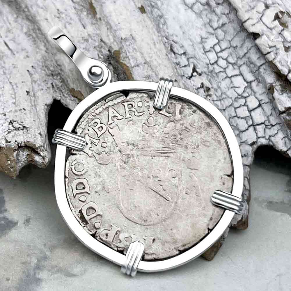 Medieval France 1575 Silver Douzain Crusader Cross Coin Sterling Silver Pendant