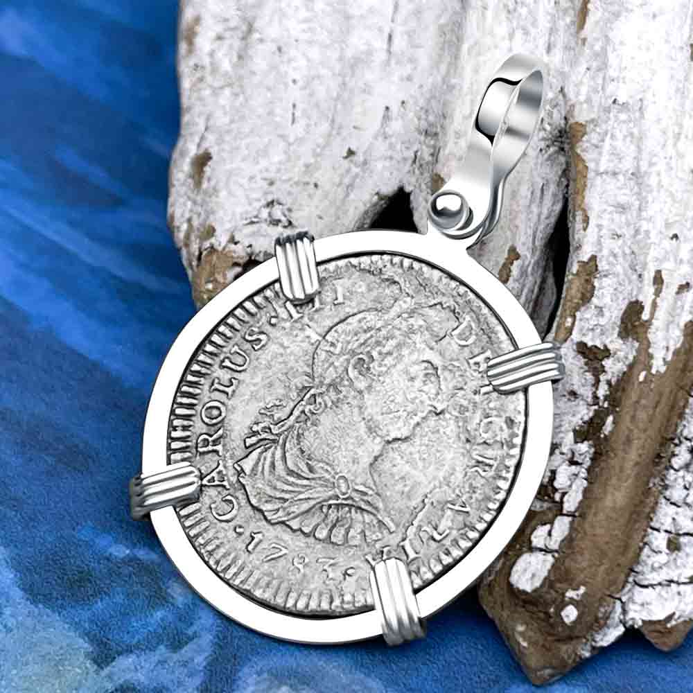 El Cazador Shipwreck 1783 1 Reale Sterling Silver Treasure Coin Pendant