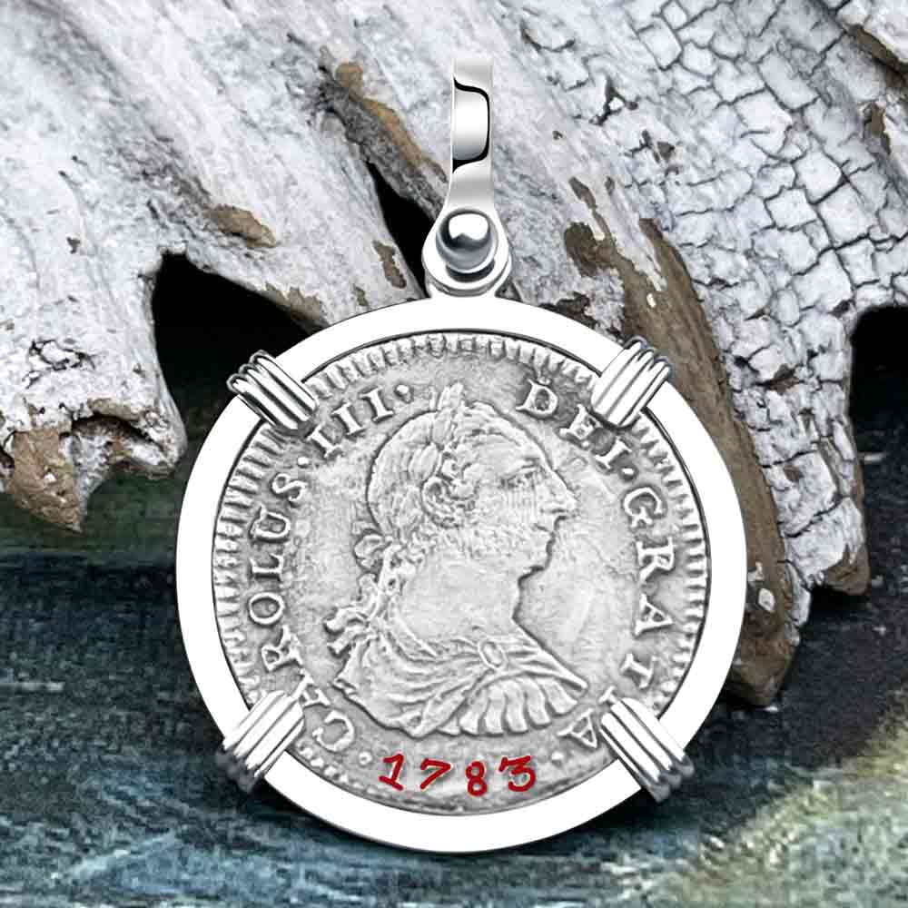 El Cazador Shipwreck 1783 1 Reale Sterling Silver Treasure Coin Pendant