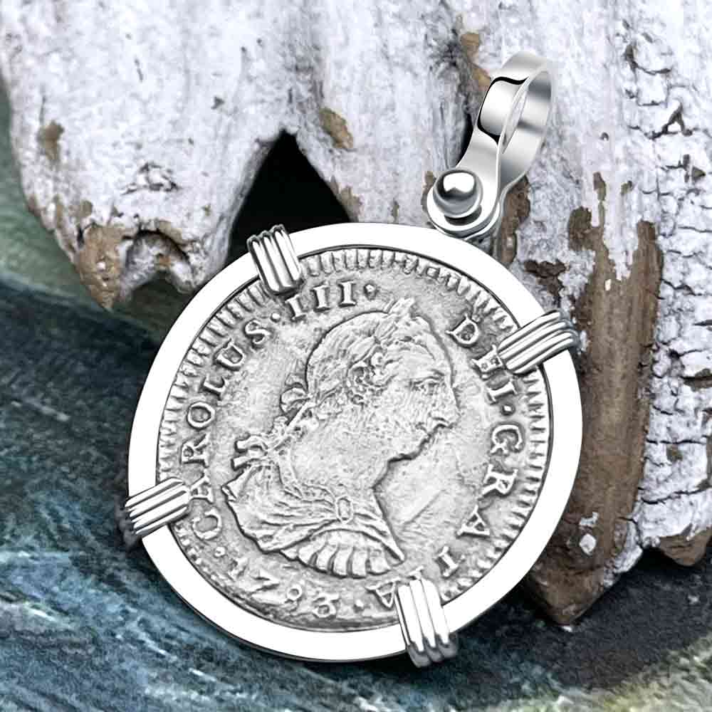 El Cazador Shipwreck 1783 1 Reale Sterling Silver Treasure Coin Pendant