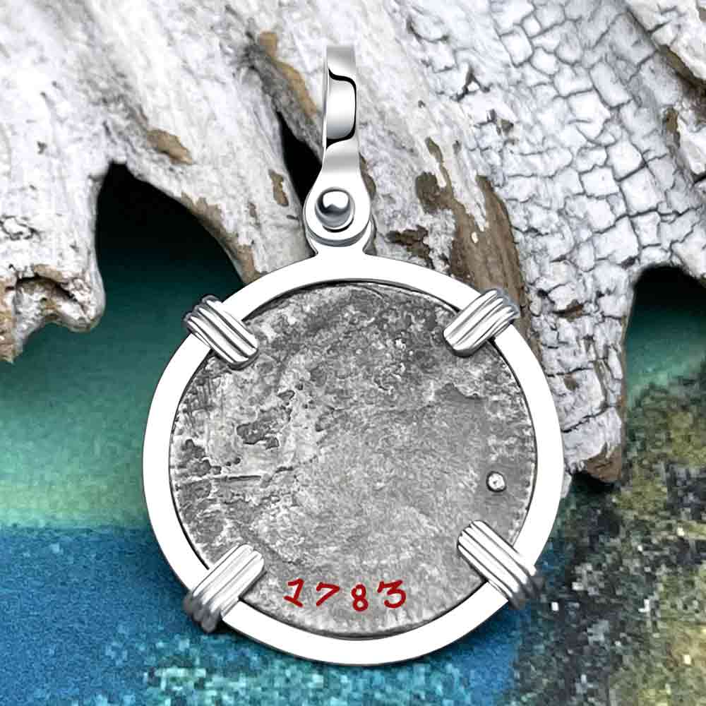 El Cazador Shipwreck 1783 1 Reale Sterling Silver Treasure Coin Pendant