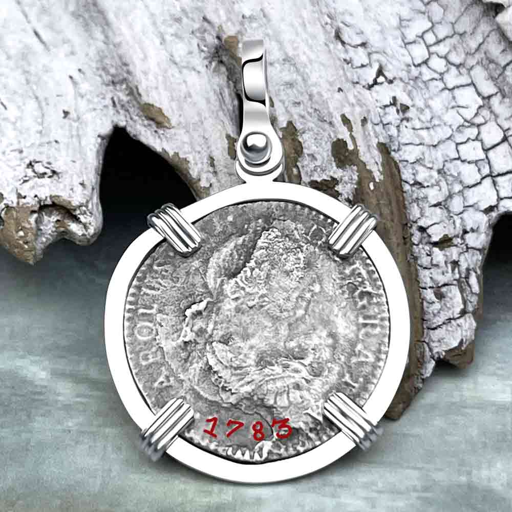 El Cazador Shipwreck 1783 1 Reale Sterling Silver Treasure Coin Pendant