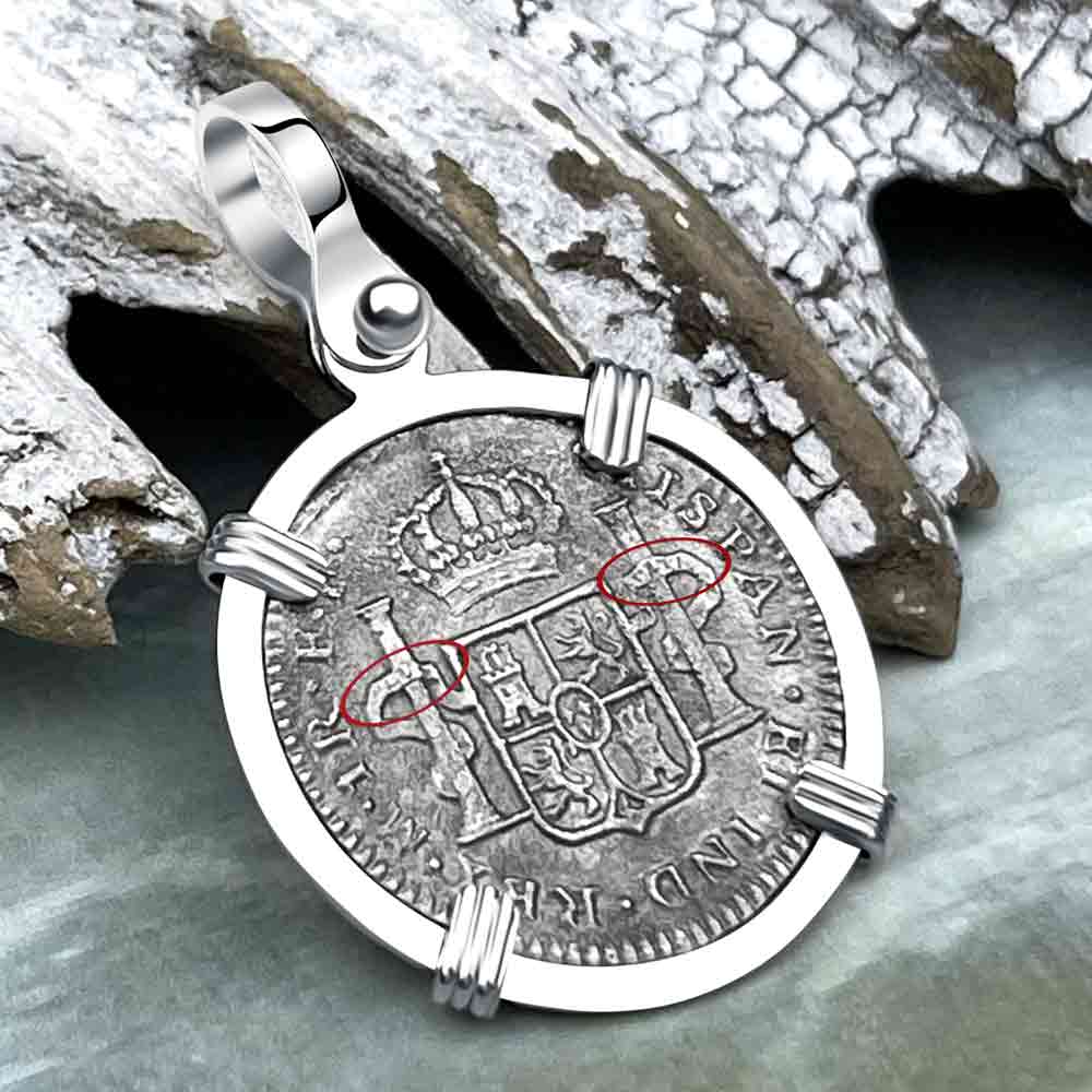 El Cazador Shipwreck 1783 1 Reale Sterling Silver Treasure Coin Pendant