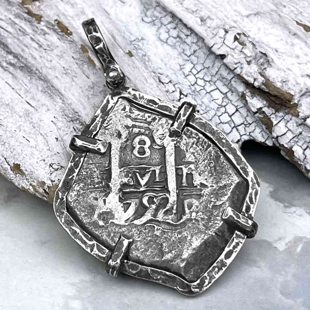 Pirate Era 1752 Spanish 8 Reale &quot;Piece of Eight&quot; Sterling Silver TORTUGA COLLECTION Pendant