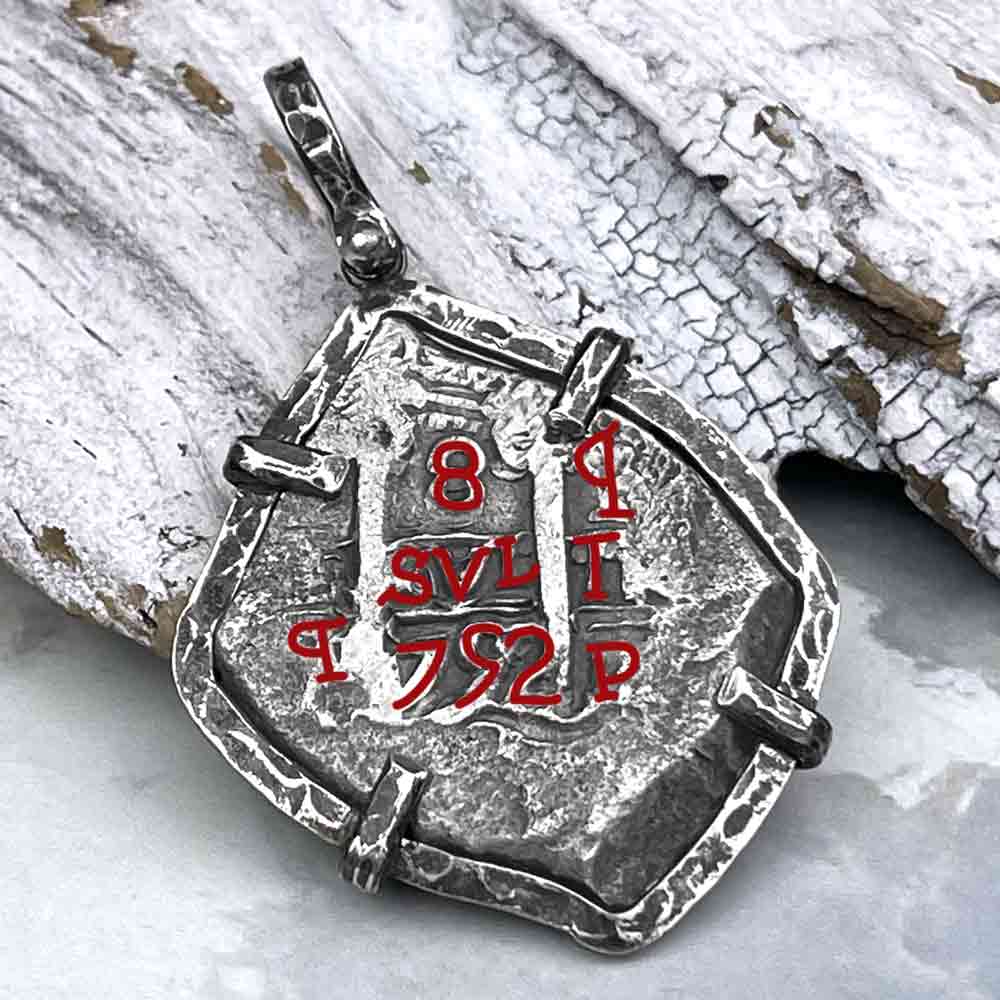 Pirate Era 1752 Spanish 8 Reale &quot;Piece of Eight&quot; Sterling Silver TORTUGA COLLECTION Pendant