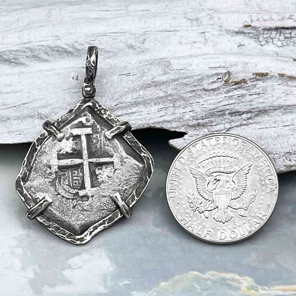 Pirate Era 1752 Spanish 8 Reale &quot;Piece of Eight&quot; Sterling Silver TORTUGA COLLECTION Pendant