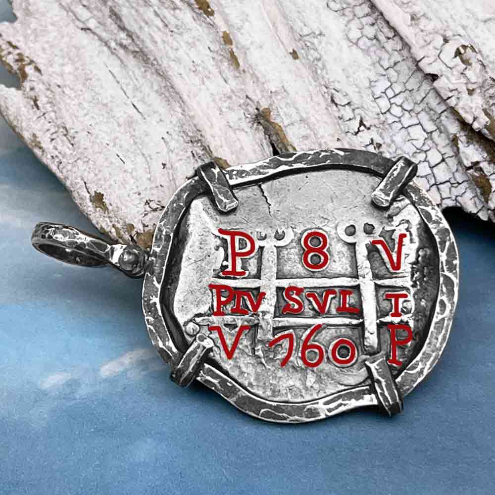 Pirate Era 1760 Spanish 8 Reale &quot;Piece of Eight&quot; Sterling Silver TORTUGA COLLECTION Pendant