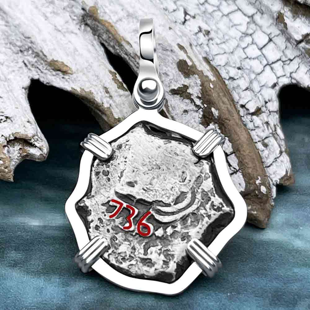 Princess Louisa Shipwreck 1736 1 Reale Piece of Eight Sterling Silver Pendant