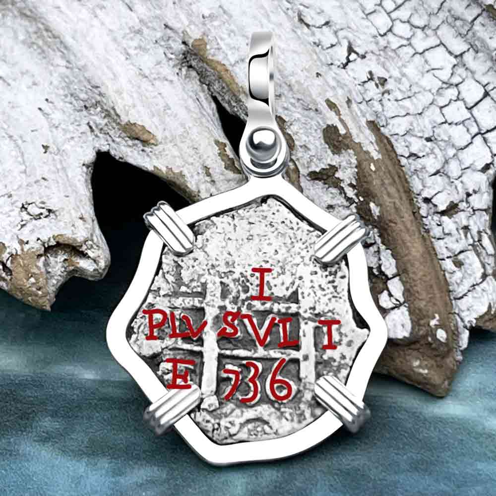 Princess Louisa Shipwreck 1736 1 Reale Piece of Eight Sterling Silver Pendant