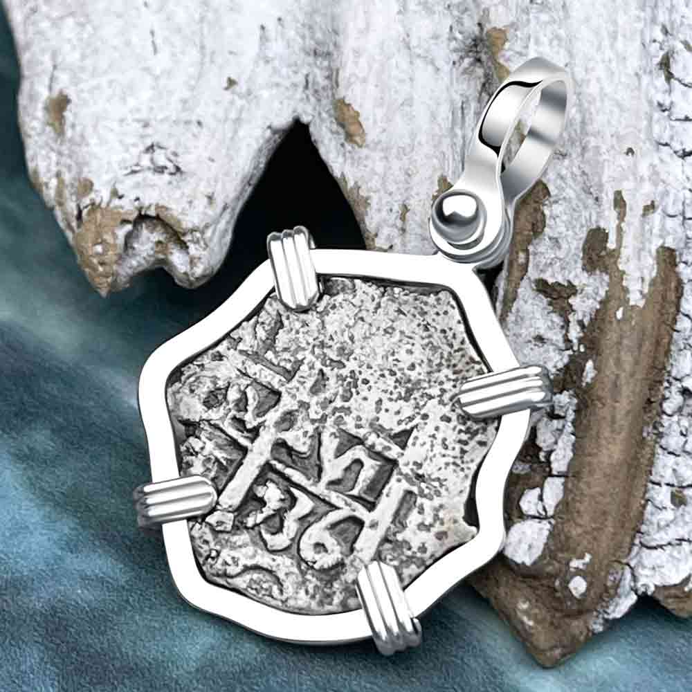 Princess Louisa Shipwreck 1736 1 Reale Piece of Eight Sterling Silver Pendant | Artifact #8733