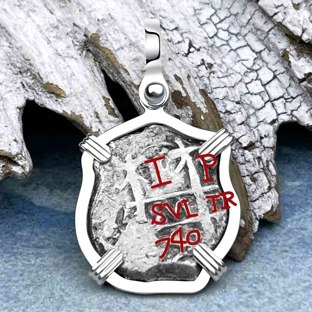 Princess Louisa Shipwreck 1740 1 Reale Piece of Eight Sterling Silver Pendant