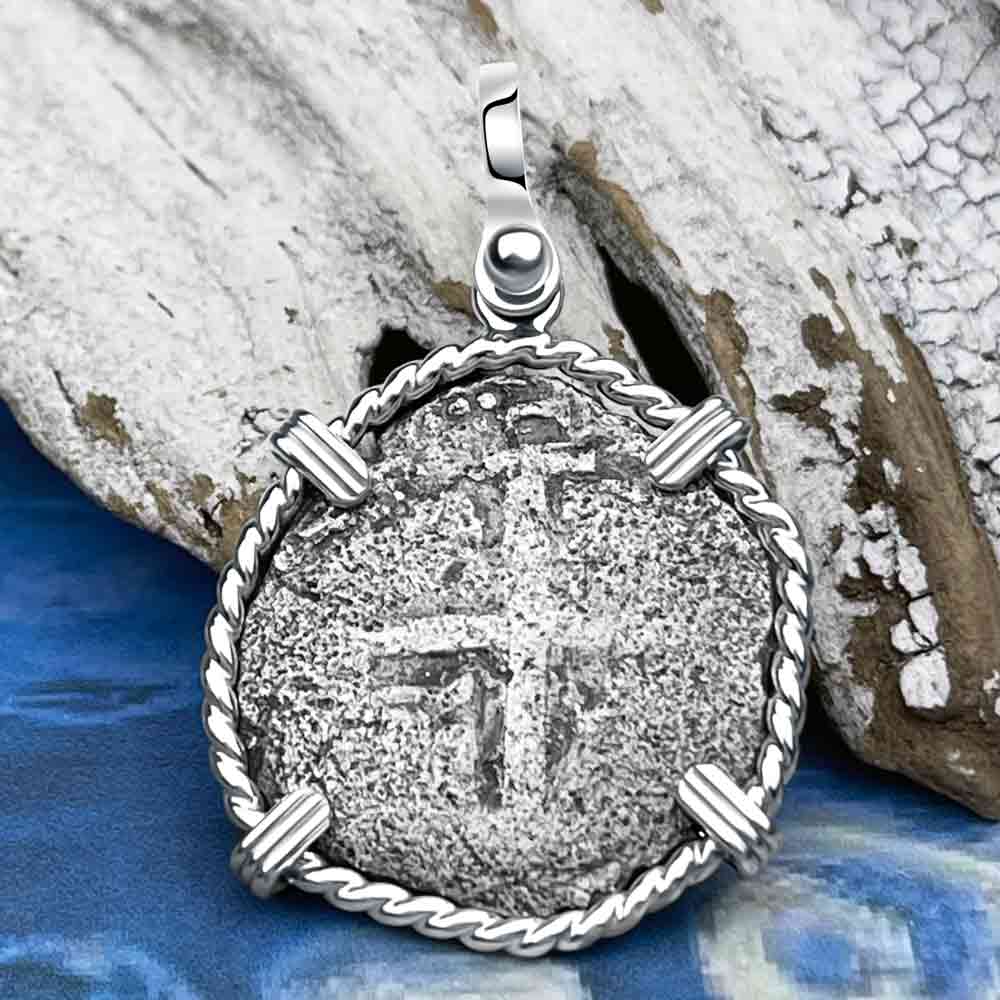 Princess Louisa Shipwreck Dated 1742 2 Reale Piece of Eight Sterling Silver Pendant