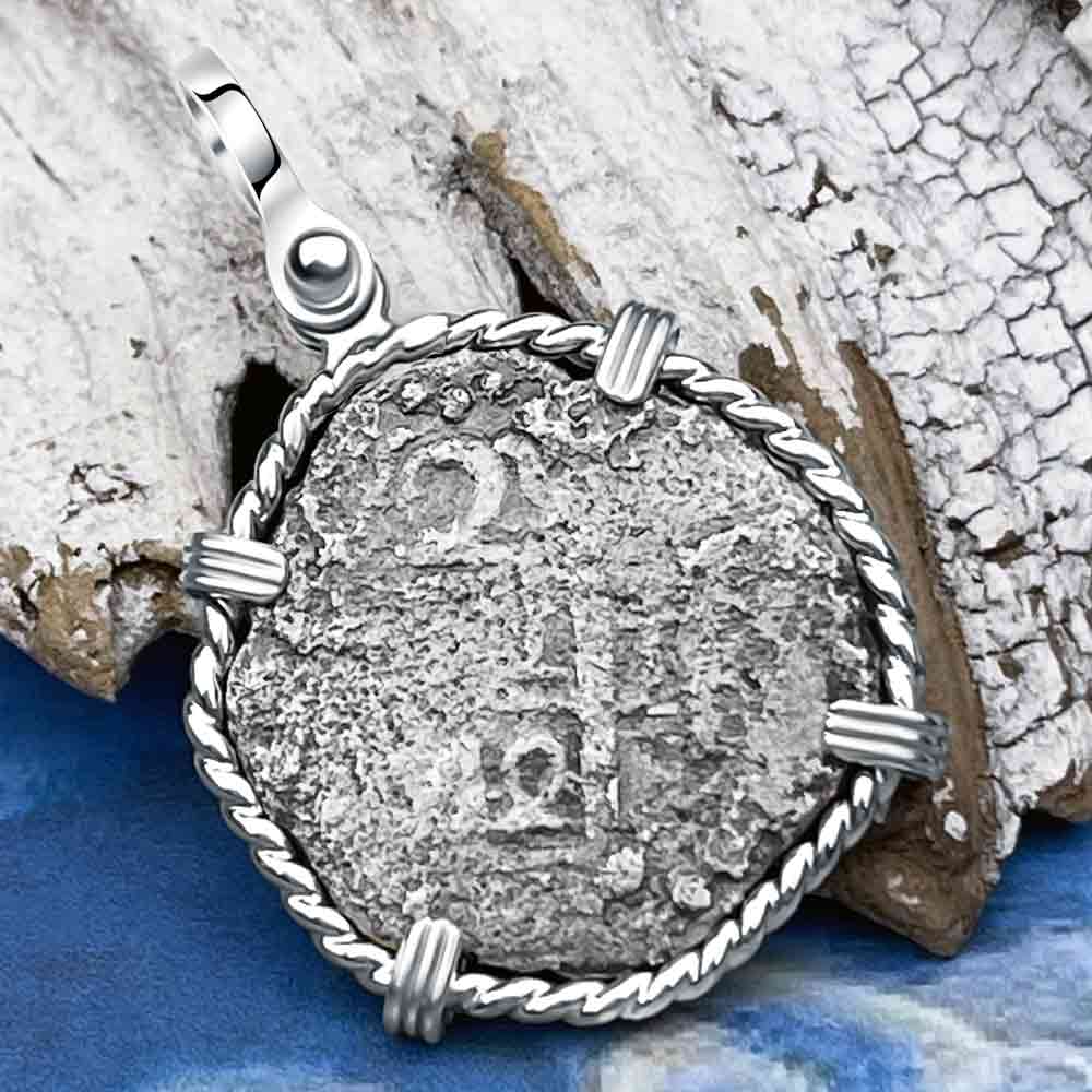 Princess Louisa Shipwreck Dated 1742 2 Reale Piece of Eight Sterling Silver Pendant