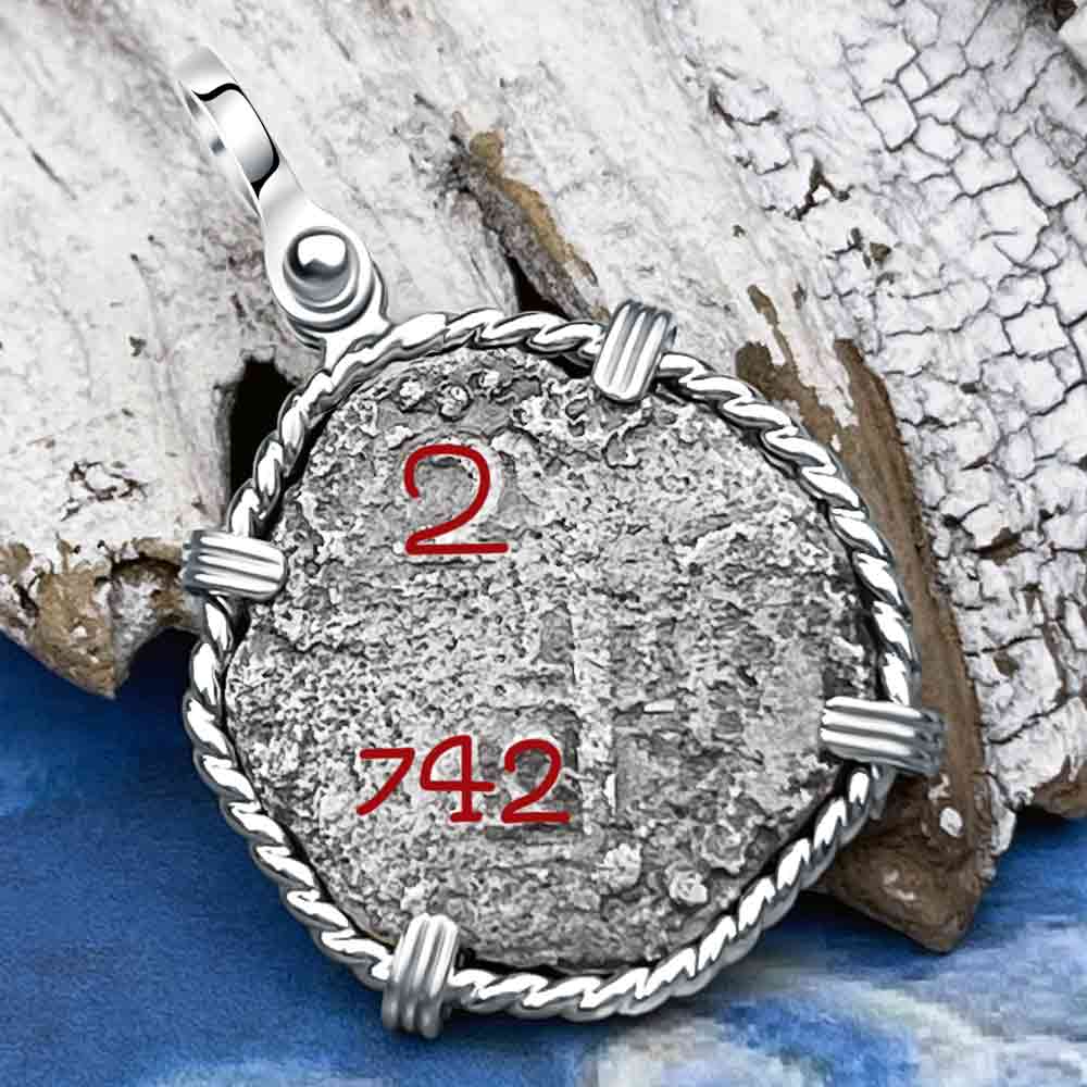 Princess Louisa Shipwreck Dated 1742 2 Reale Piece of Eight Sterling Silver Pendant