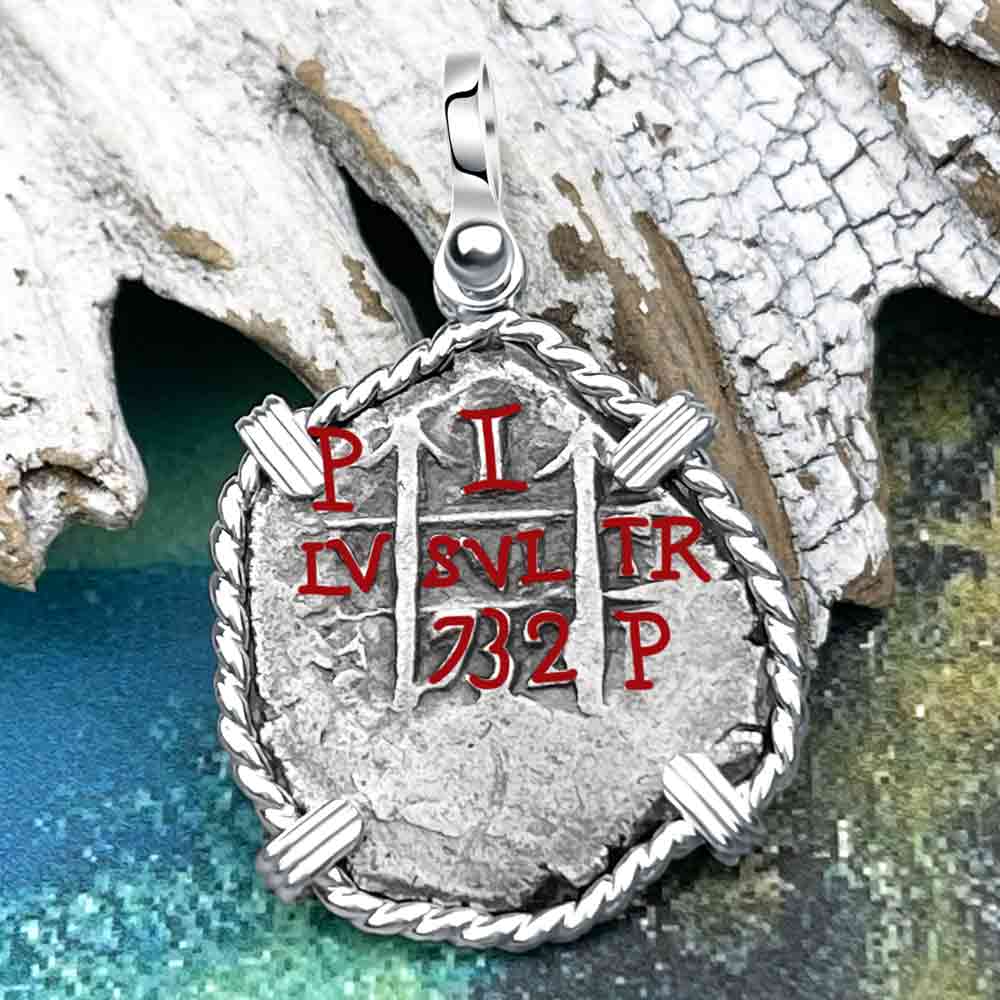 Princess Louisa Shipwreck 1732 1 Reale Piece of Eight Sterling Silver Pendant