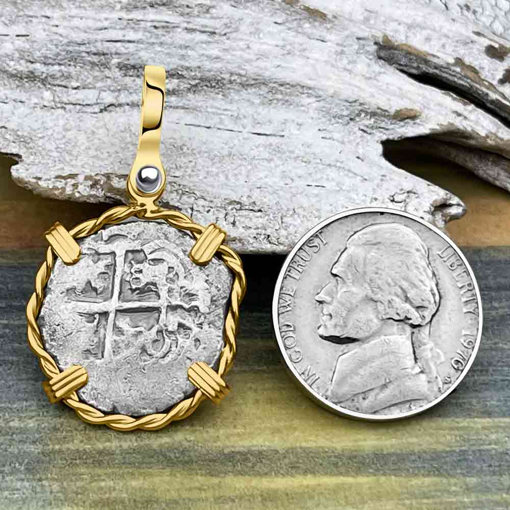 Princess Louisa Shipwreck 1733 1 Reale Piece of Eight 14K Gold Pendant