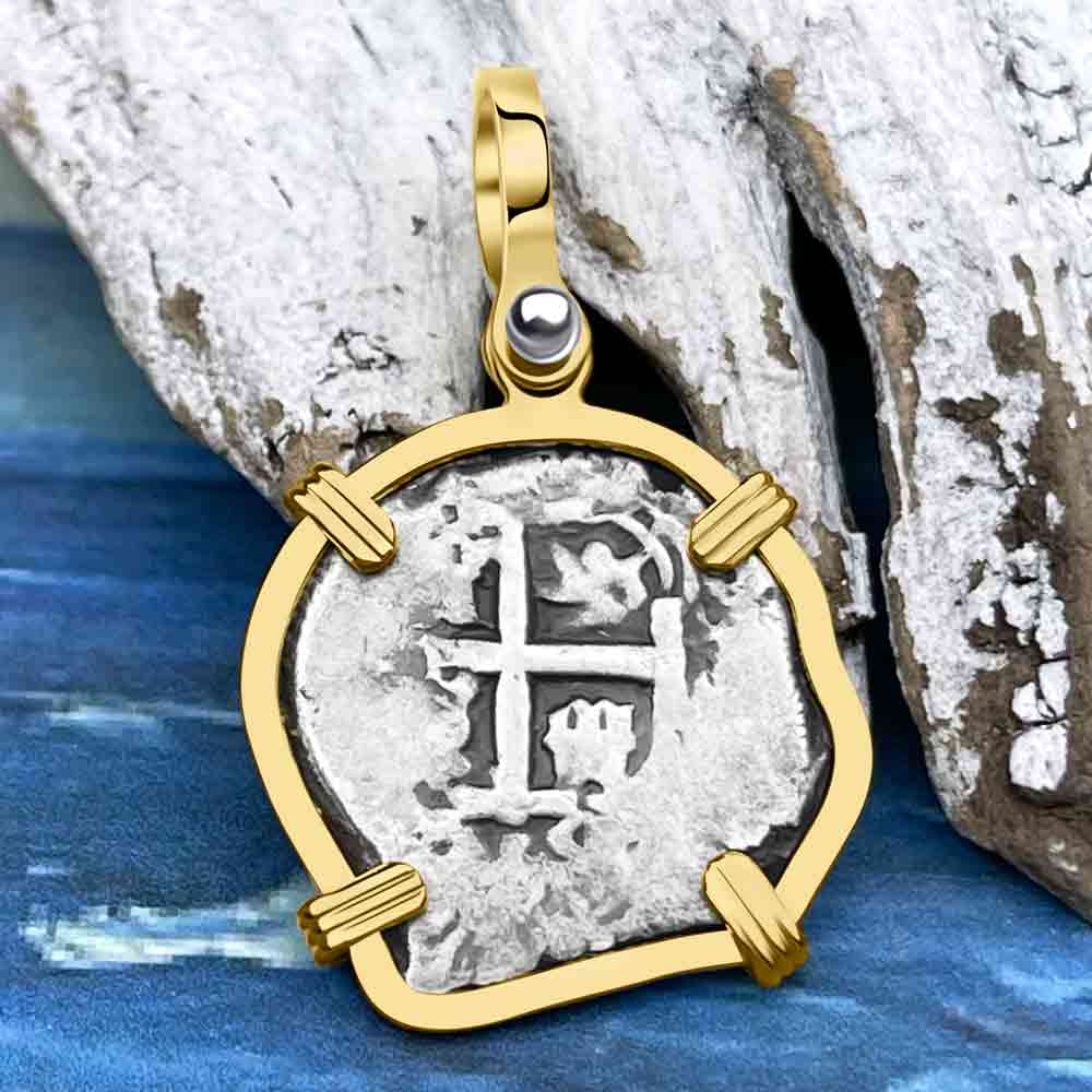 Princess Louisa Shipwreck 1735 1 Reale Piece of Eight 14K Gold Pendant