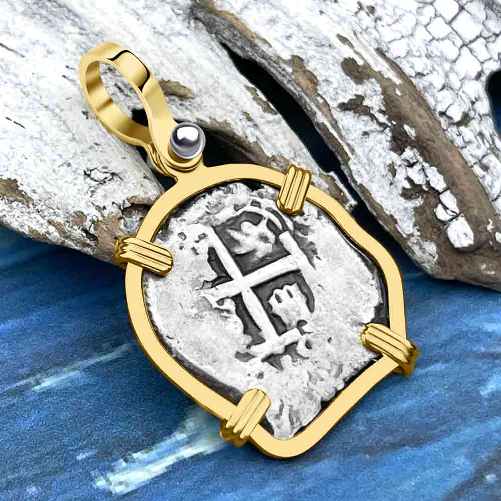 Princess Louisa Shipwreck 1735 1 Reale Piece of Eight 14K Gold Pendant