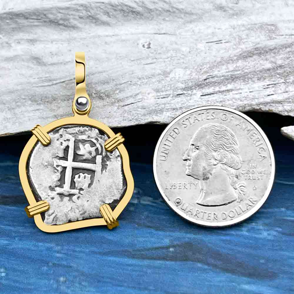 Princess Louisa Shipwreck 1735 1 Reale Piece of Eight 14K Gold Pendant