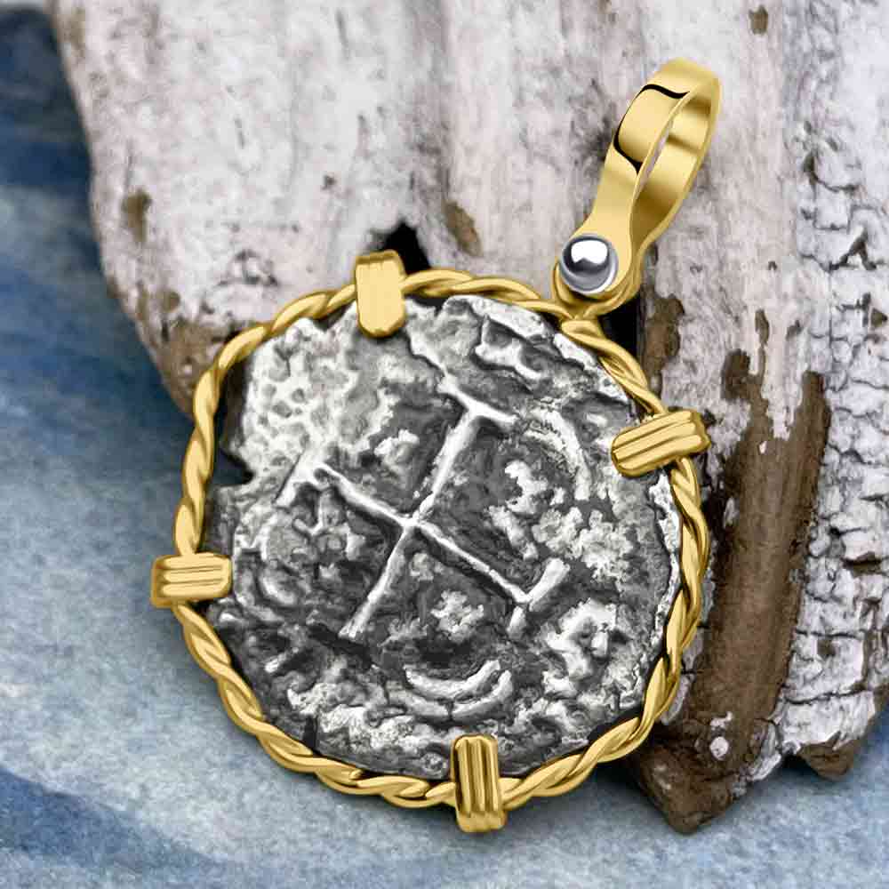 Princess Louisa Shipwreck 1737 2 Reale Piece of Eight 14K Gold Pendant | Artifact #8746