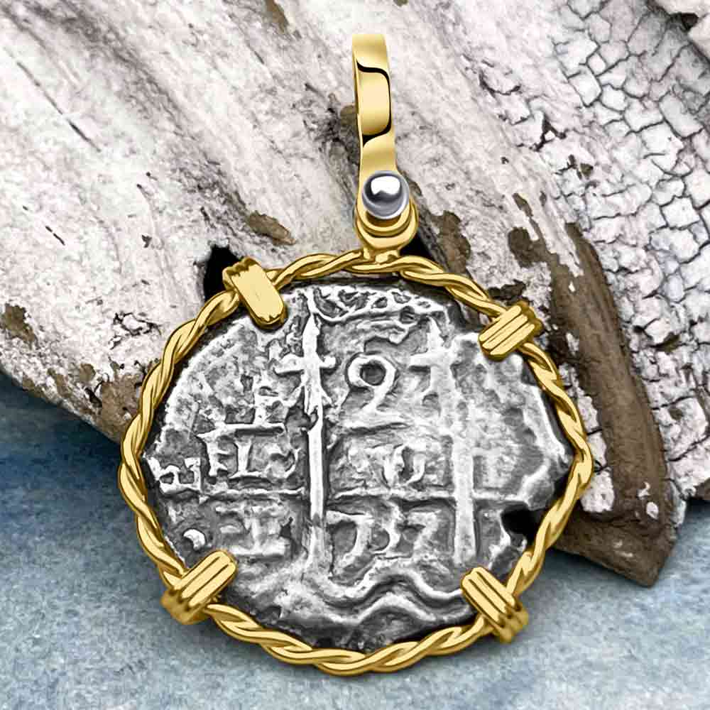 Princess Louisa Shipwreck 1737 2 Reale Piece of Eight 14K Gold Pendant | Artifact #8746