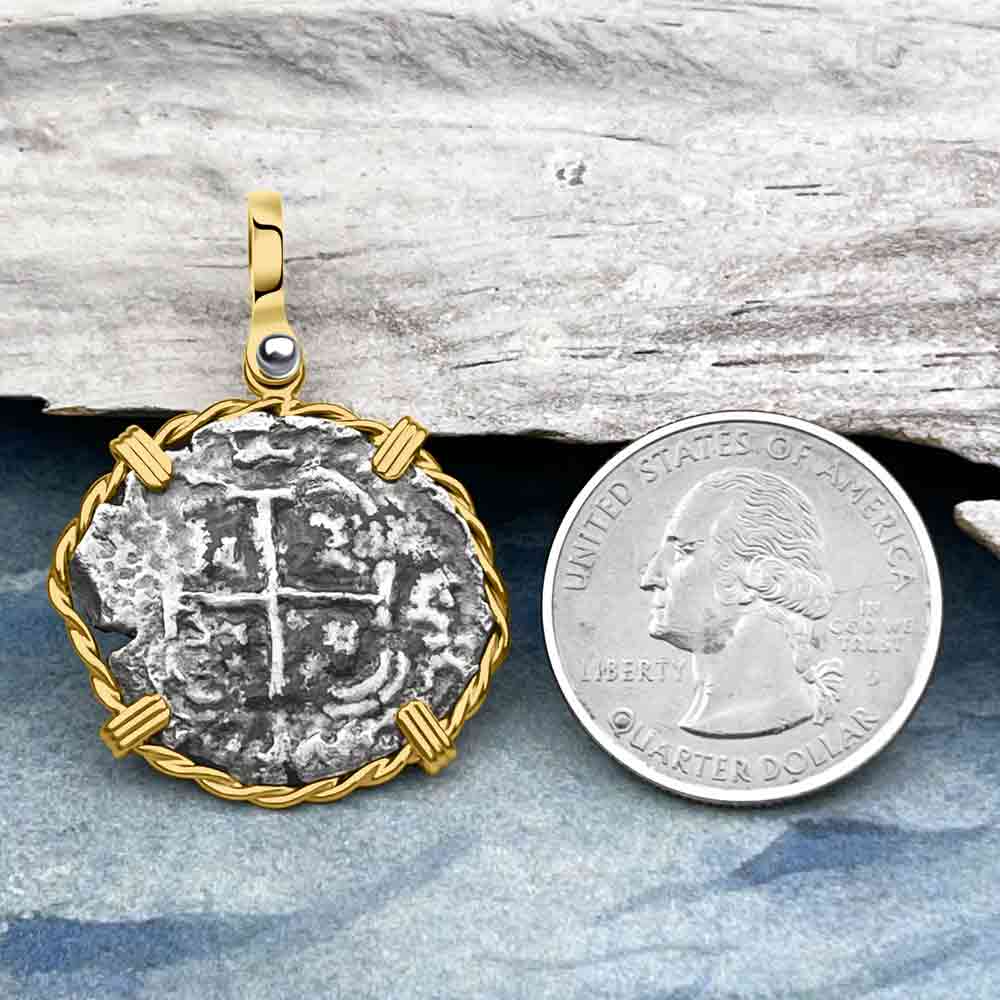 Princess Louisa Shipwreck 1737 2 Reale Piece of Eight 14K Gold Pendant | Artifact #8746