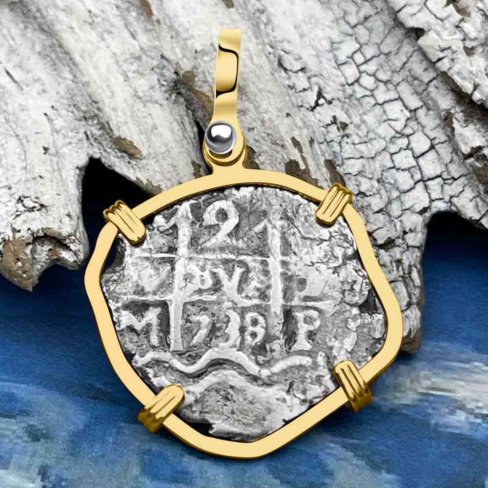 Princess Louisa Shipwreck 1738 2 Reale Piece of Eight 14K Gold Pendant 