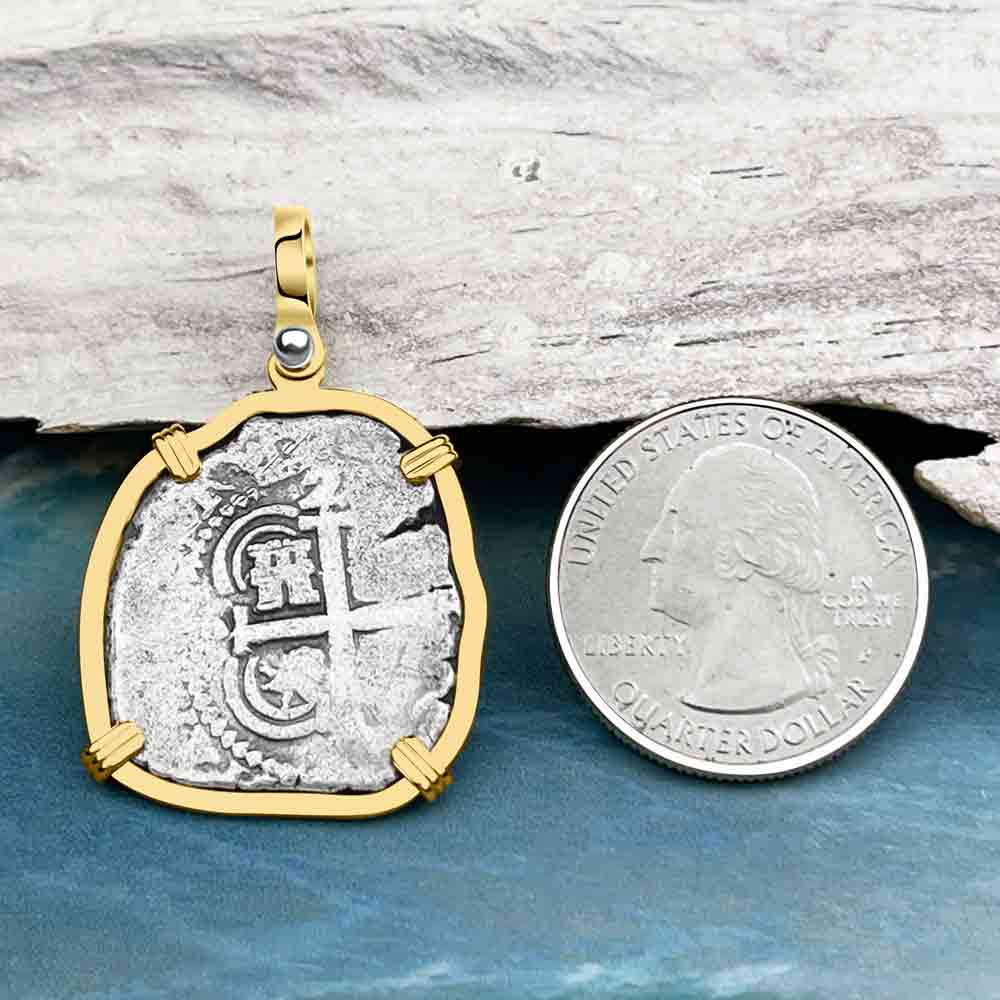 1665 Consolacion Shipwreck Pirate Era 2 Reale Cob 14K Gold Pendant