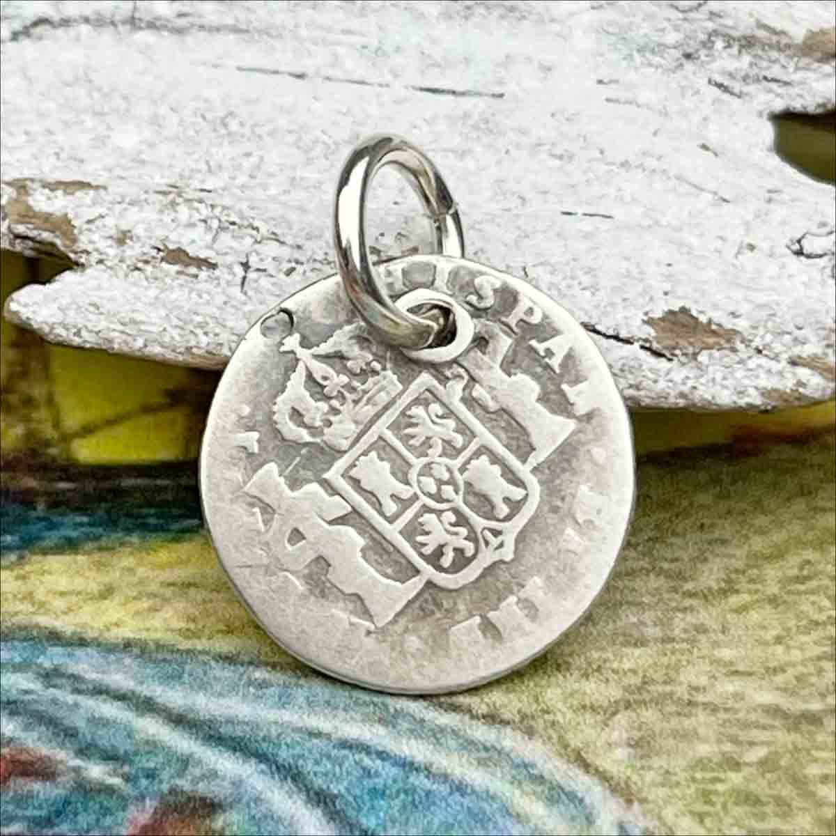 Pirate Chic Silver Half Reale Spanish Portrait Dollar - the Legendary &quot;Piece of Eight&quot; Pendant