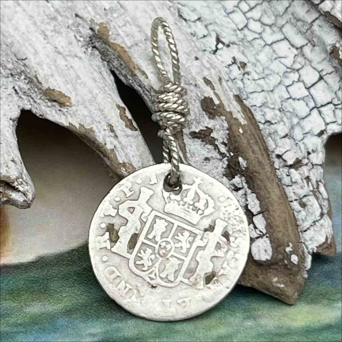 Pirate Chic Silver Half Reale Spanish Portrait Dollar Dated 1808 - the Legendary &quot;Piece of Eight&quot; Pendant