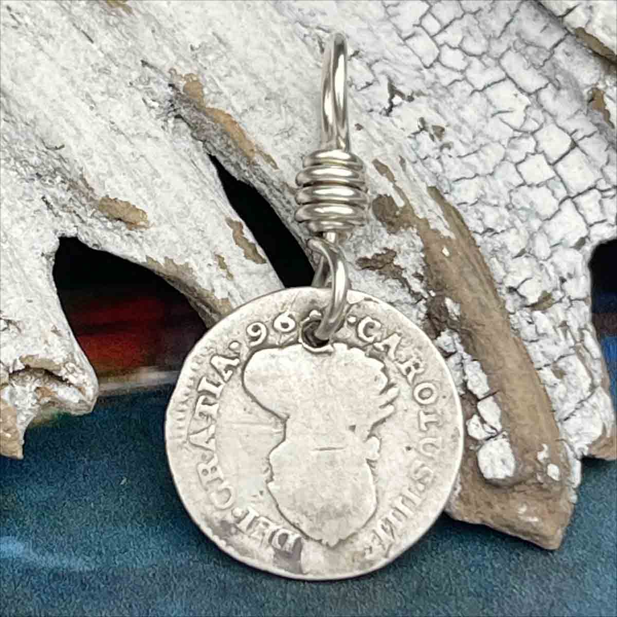 Pirate Chic Silver Half Reale Spanish Portrait Dollar Dated 1796 - the Legendary &quot;Piece of Eight&quot; Pendant 