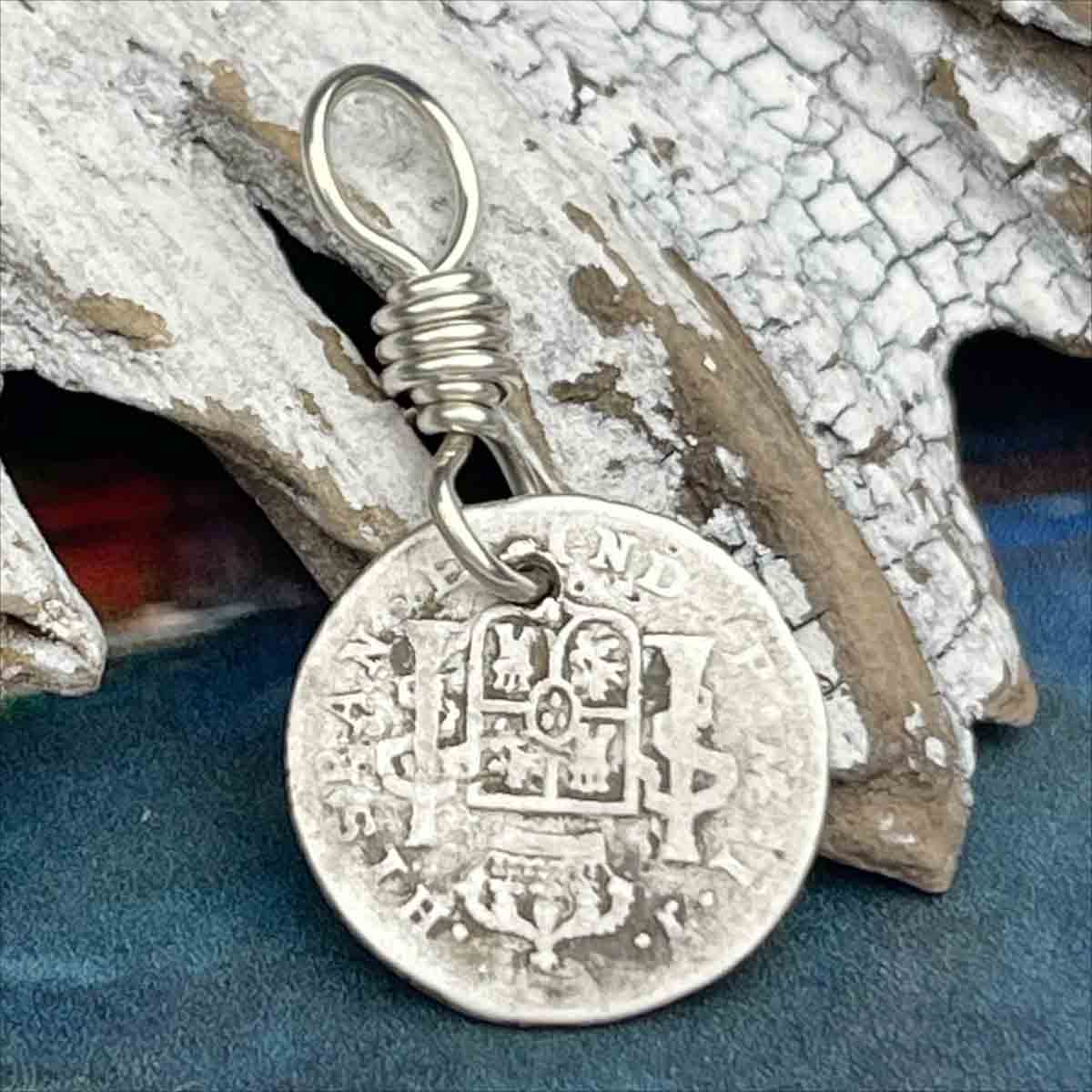 Pirate Chic Silver Half Reale Spanish Portrait Dollar Dated 1796 - the Legendary &quot;Piece of Eight&quot; Pendant 