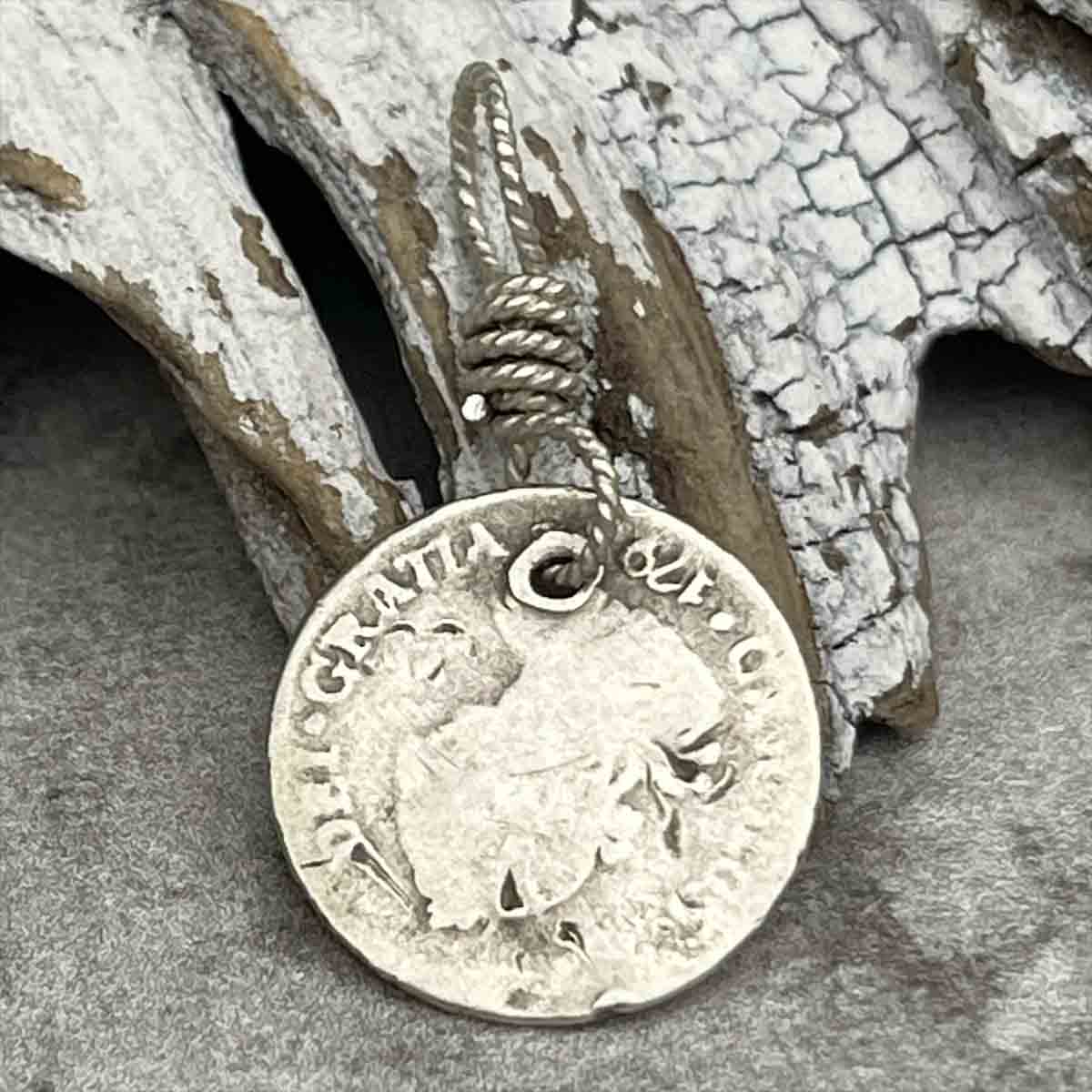 Pirate Chic Silver Half Reale Spanish Portrait Dollar Dated 1790 - the Legendary &quot;Piece of Eight&quot; Pendant