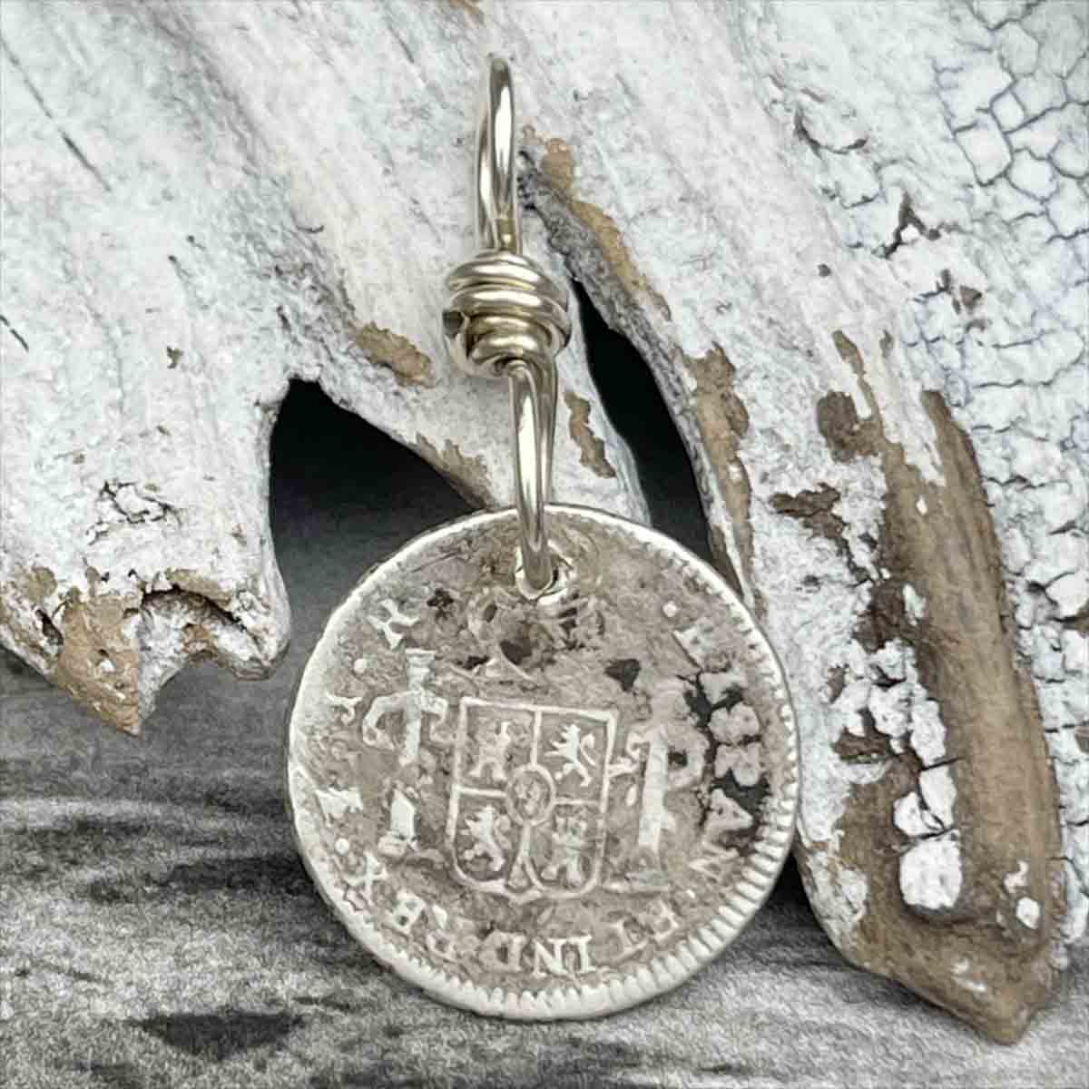 Pirate Chic Silver Half Reale Spanish Portrait Dollar Dated 1775 - the Legendary &quot;Piece of Eight&quot; Pendant