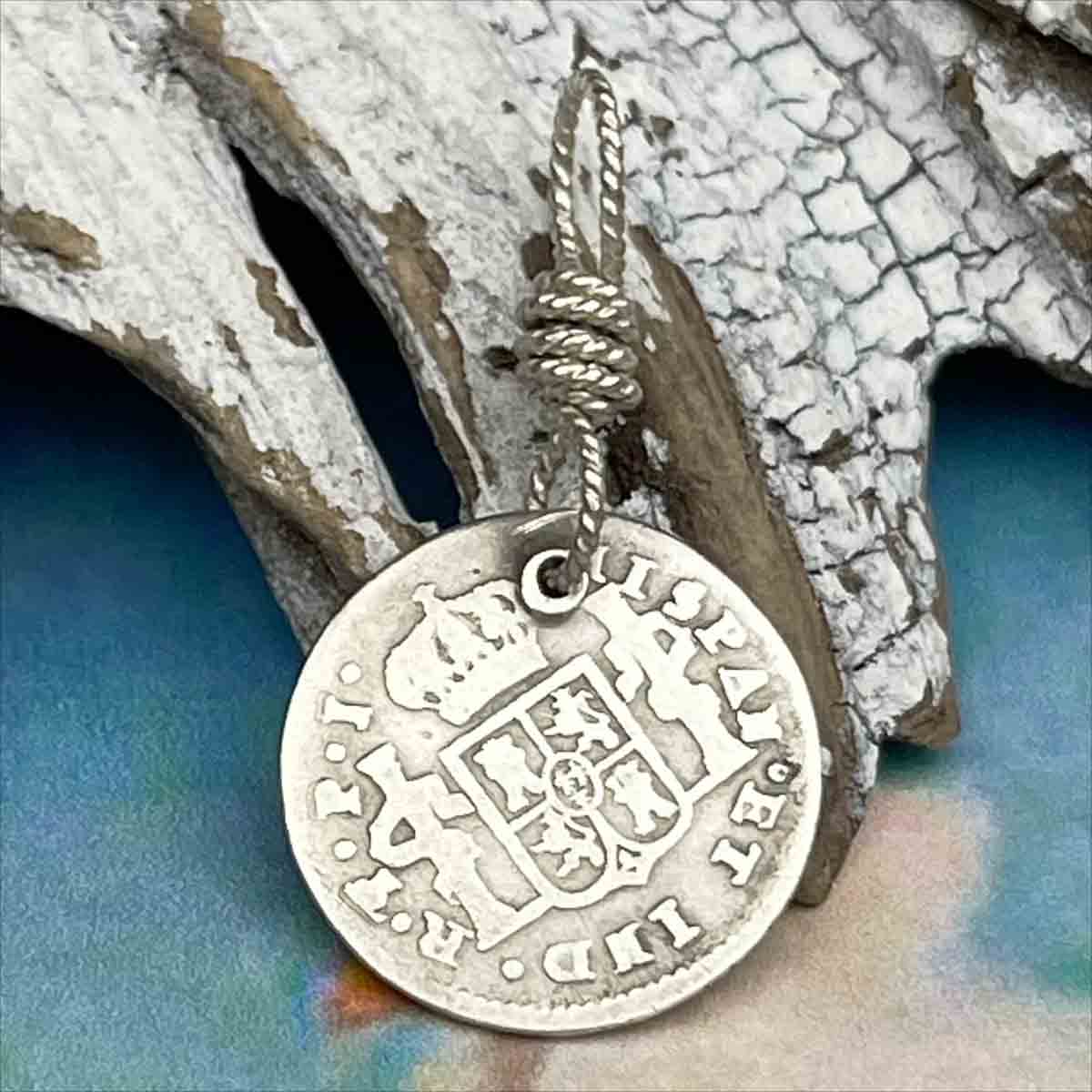 Pirate Chic Silver Half Reale Spanish Portrait Dollar Dated 1807 - the Legendary &quot;Piece of Eight&quot; Pendant