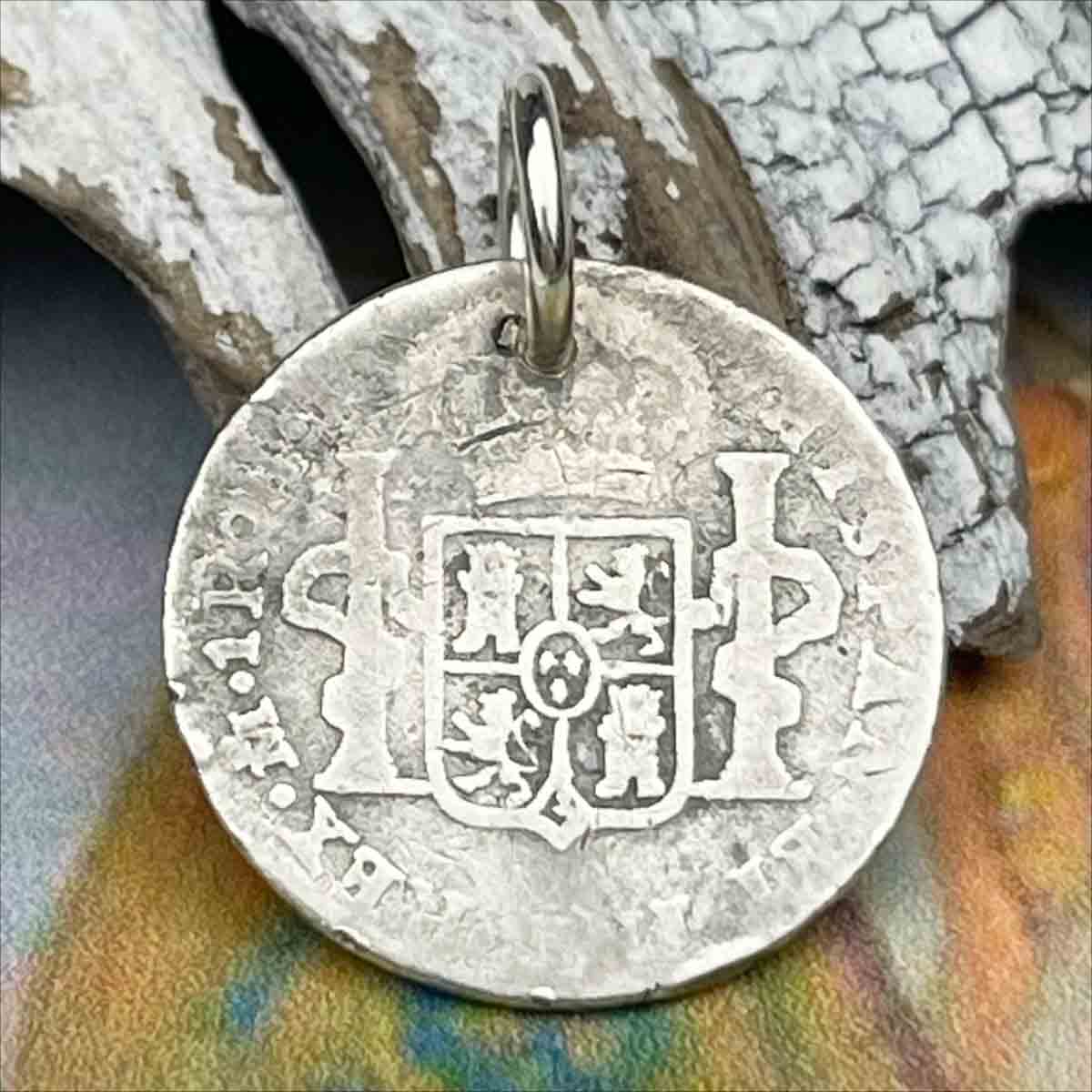 Pirate Chic Silver 1 Reale Spanish Portrait Dollar Dated 1811 - the Legendary &quot;Piece of Eight&quot; Pendant