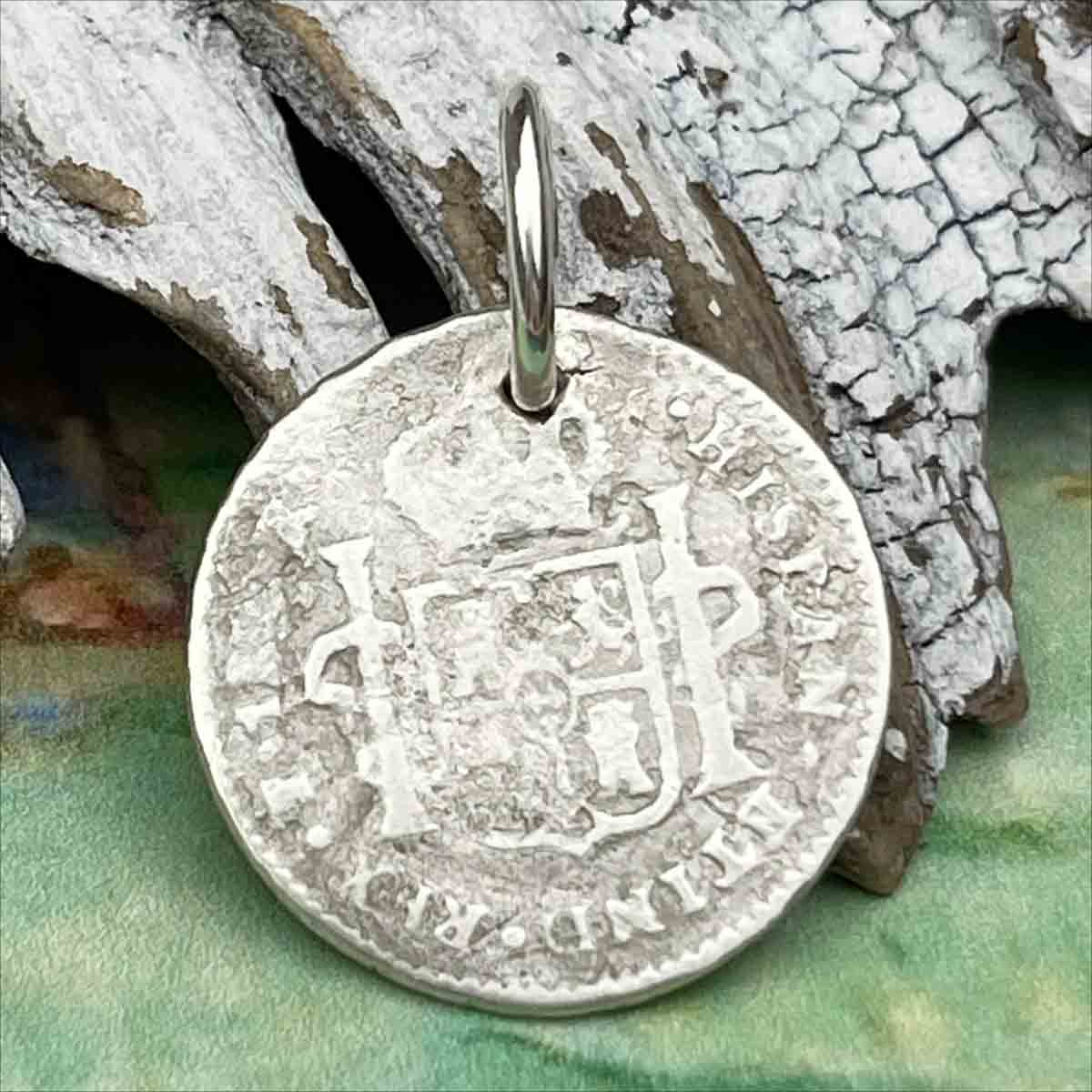 Pirate Chic Silver 1 Reale Spanish Portrait Dollar Dated 1790 - the Legendary &quot;Piece of Eight&quot; Pendant