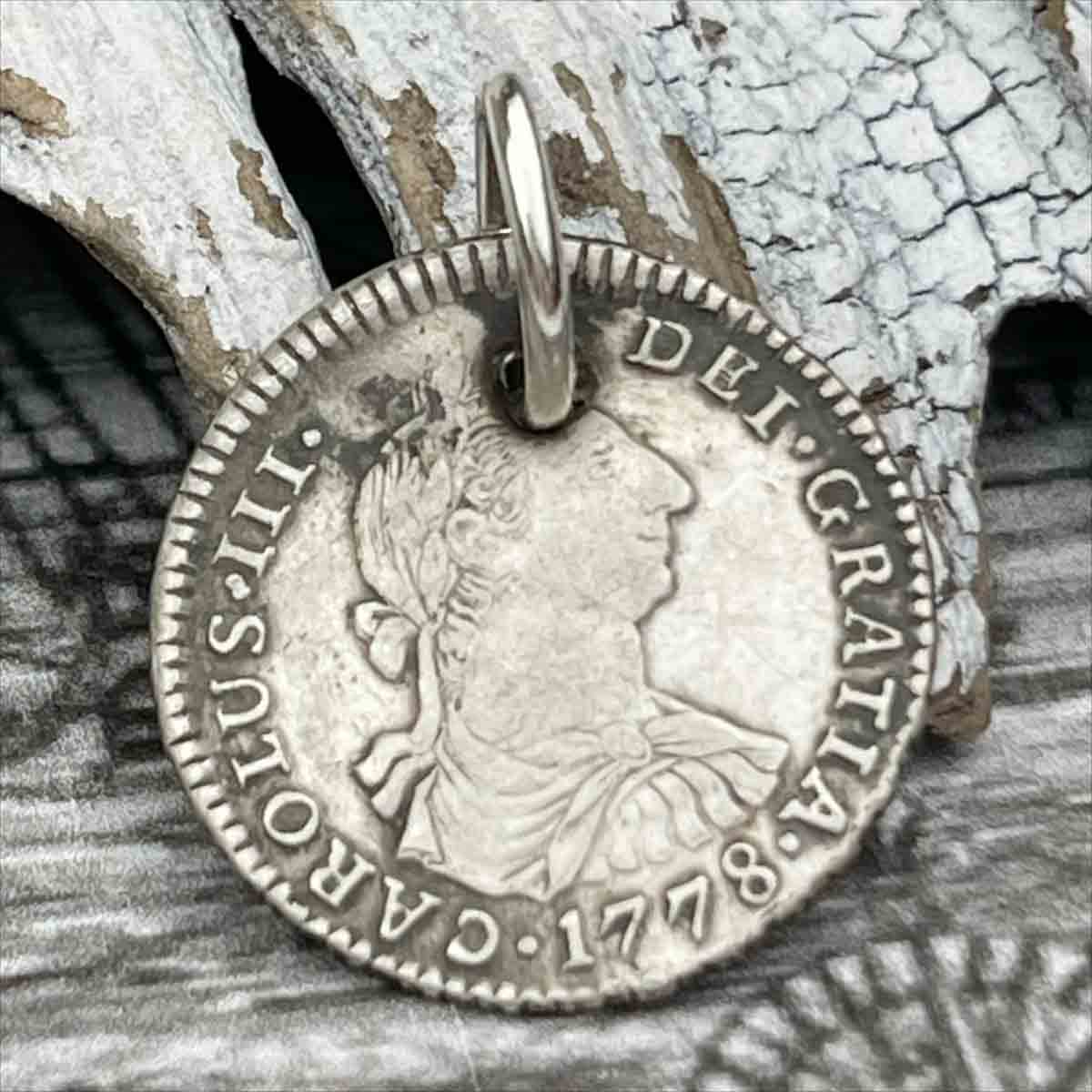 Pirate Chic Silver 1 Reale Spanish Portrait Dollar Dated 1778 - the Legendary &quot;Piece of Eight&quot; Pendant